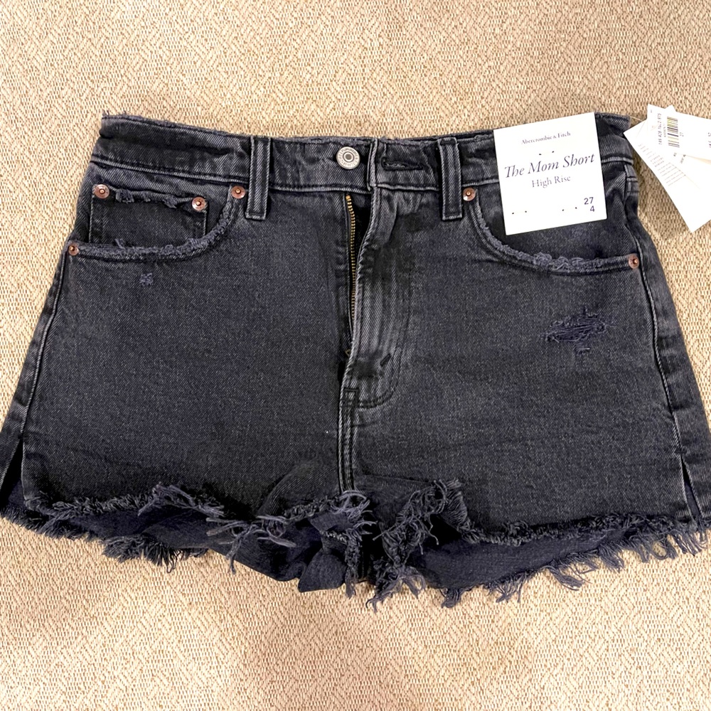NEW Abercrombie Black Cut Off Shorts